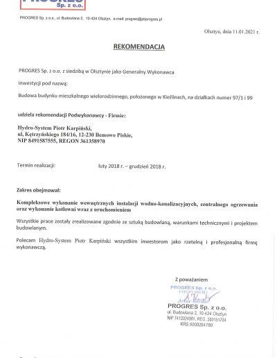 Rekomendacje Progres-5